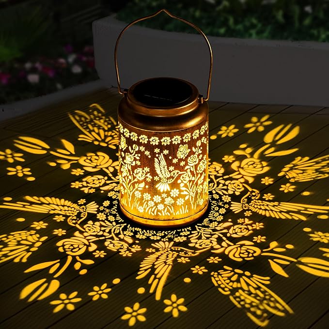 Birthday Gifts for Women Hummingbird Solar Lanterns Outdoor Waterproof,Outdoor Decorations for Party/Patio/Yard/Garden/Indoor