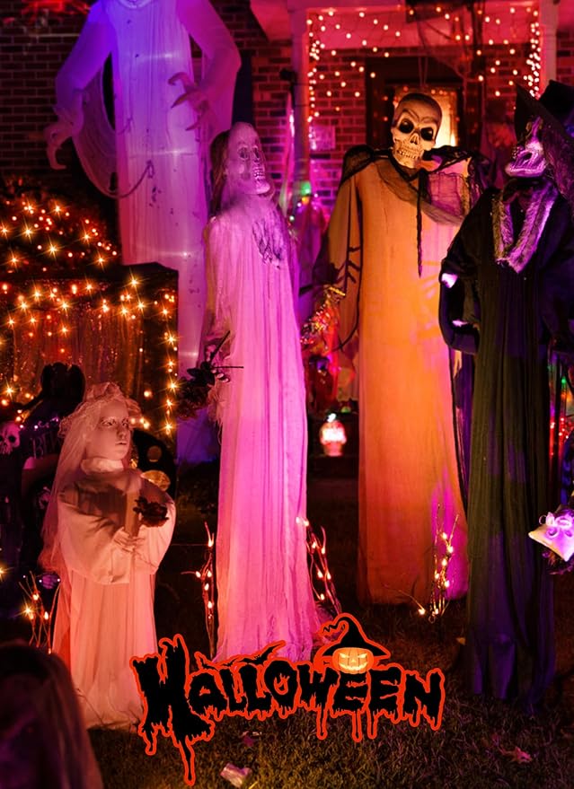 5 Pack Fairy Lights Battery Operated, 7 Feet 20 Led String Lights with Timer, Waterproof Firefly Lights for Party Haunted House Indoor Outdoor Halloween Decorations, 6 Hours on/18 Hours Off, Orange