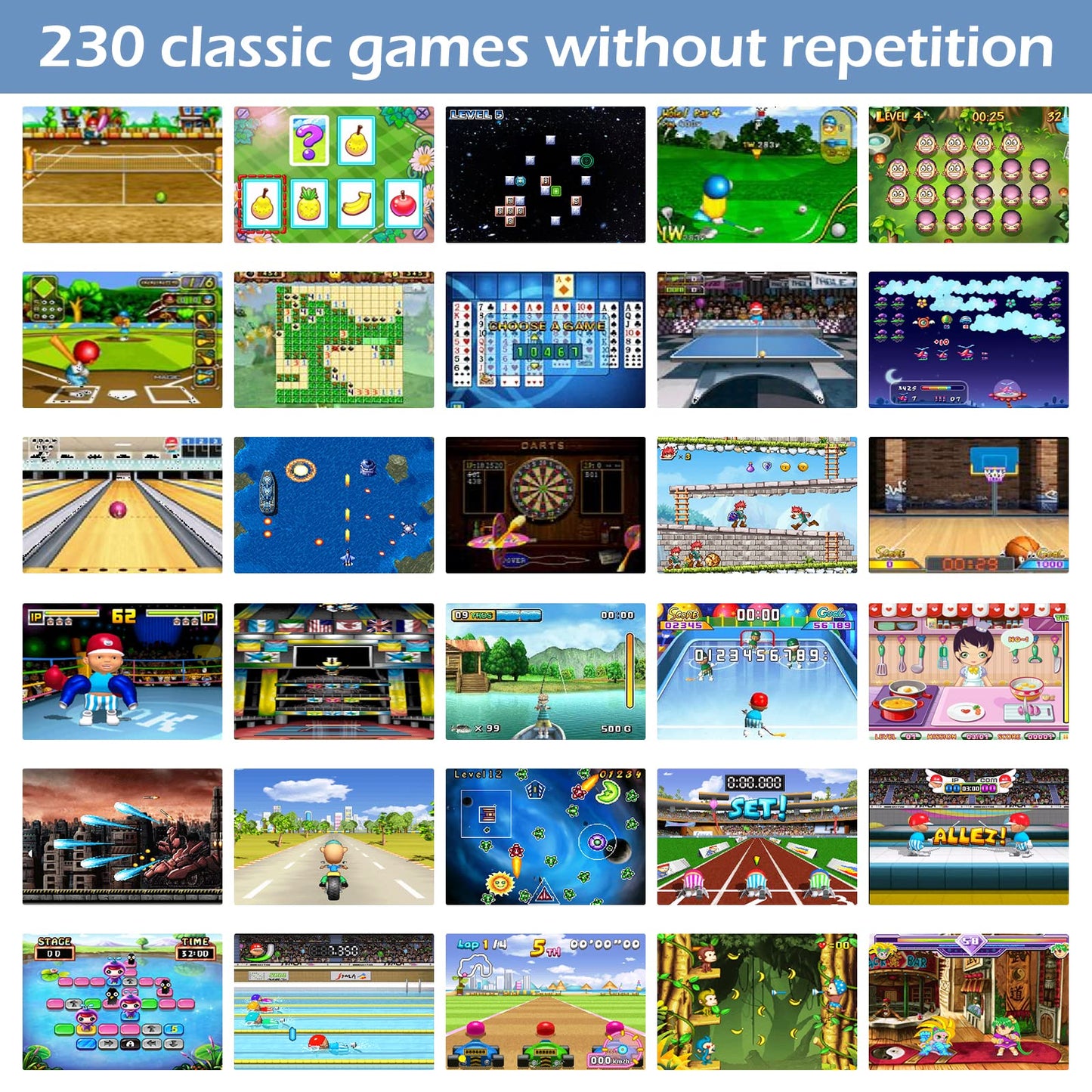 TaddToy 16 Bit Handheld Game for Kids Adults, 3.0'' Large Screen Preloaded 230 HD Classic Retro Video Games with USB Rechargeable Battery & 3 Game Cartridges for Birthday Gift for Kids 4-12 (Yellow)
