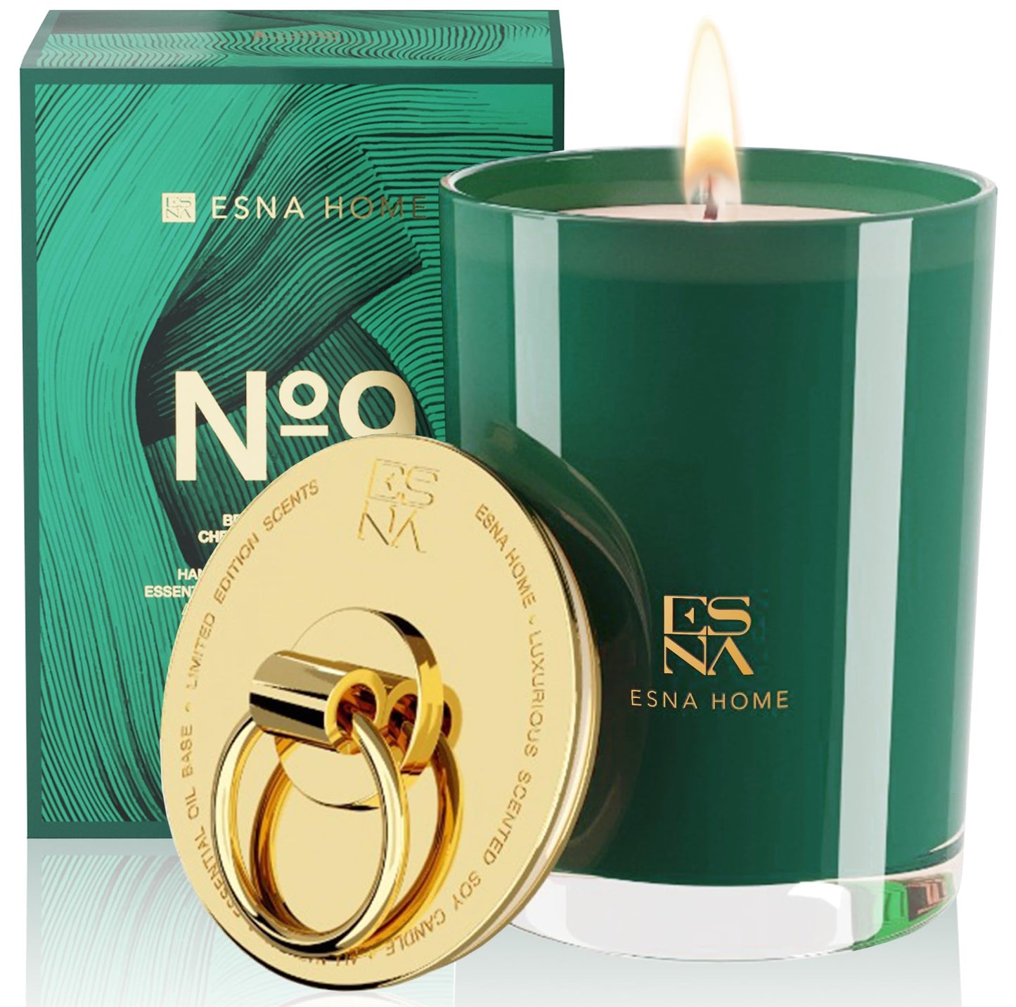 Luxury Christmas Scented Candles | Aromatherapy Natural Soy 8.8oz | 50 Hours Long Burning | Lavender & Sandalwood Essential Oils | Xmas Stress Relief Home Candles | Holiday Housewarming Gift