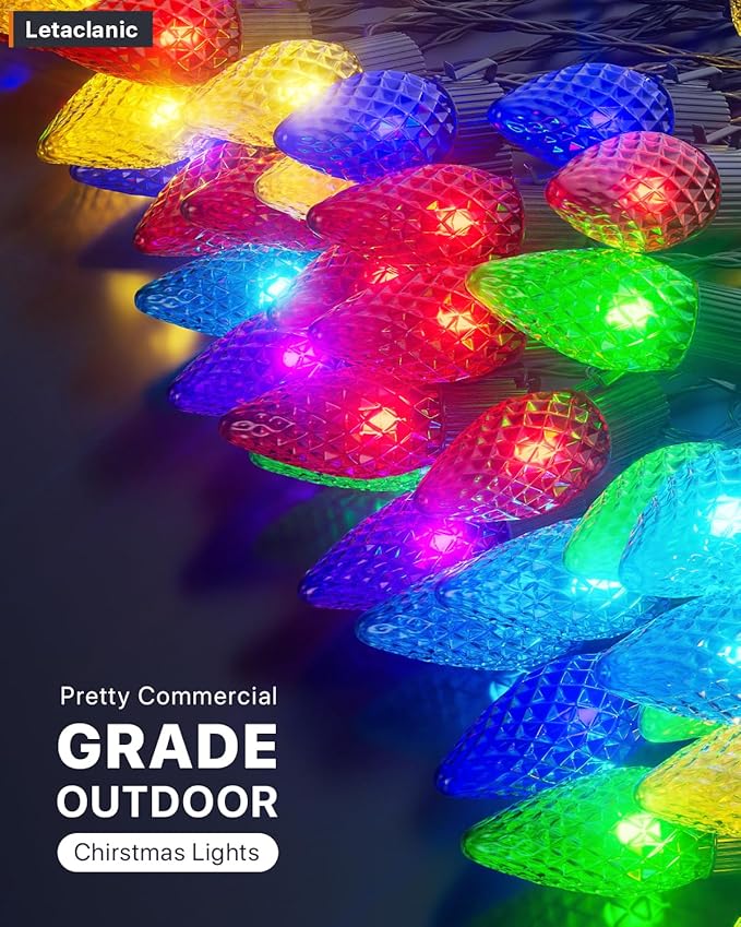Smart C9 Christmas Lights Outdoor, 115FT 150 LEDs, APP Remote Controlled RGB String Lights with 80+ Modes Color Changing DIY Chasing Xmas Waterproof String Light for Patio Xmas Decor