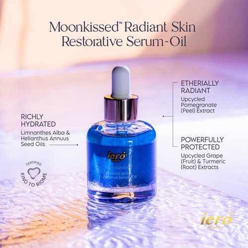 ieró Beauty Moonkissed Radiant Skincare Restorative Serum Oil | Face Moisturizer | Hydrating Face Oil Treatment | Anti Aging | Restore Suppleness | All Skin Types | 1 FL OZ/30ML | Made in Italy