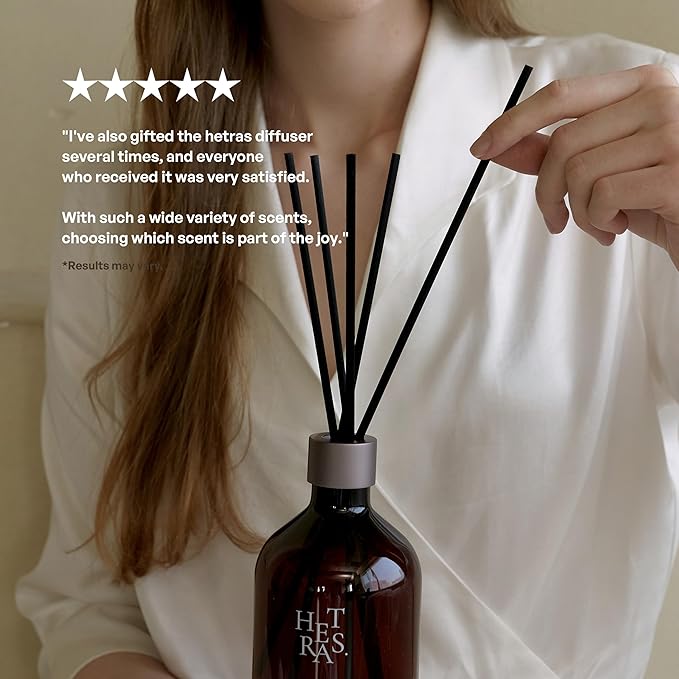 hetras Premium Reed Diffuser Set 16.9 fl.oz. 1 Pack | Grapefruit Scent | Long-Lasting Luxury Fragrance with 10 Reed Sticks for Home & Office | Gifts for Loved One