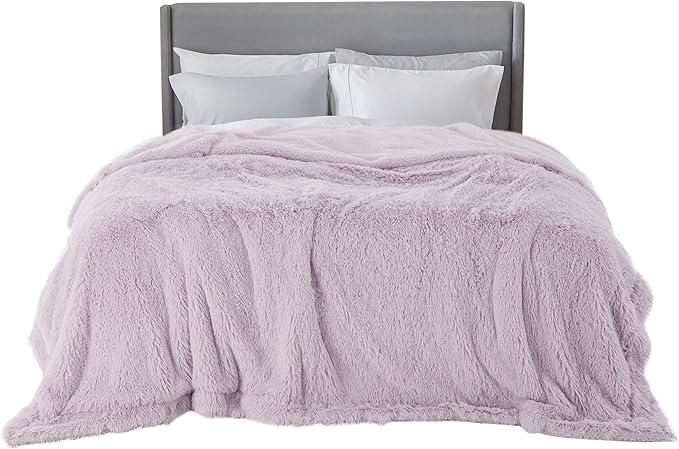 Bedsure GentleSoft Fluffy Lavender Purple King Size Blanket for Bed, Thick Soft Sherpa Faux Fur Fleece Bedding Fuzzy Plush Winter Warm Large King Blanket, Cozy Purple Gifts for Men Women, 108x90