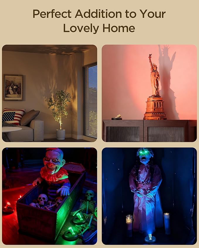 Spot Lights Indoor RGB Spotlight: Rechargeable Color Changing Wireless Uplights Indoor - Plants Tree Artwork Model Picture Display Accent Lighting for Home Decor Homeowners