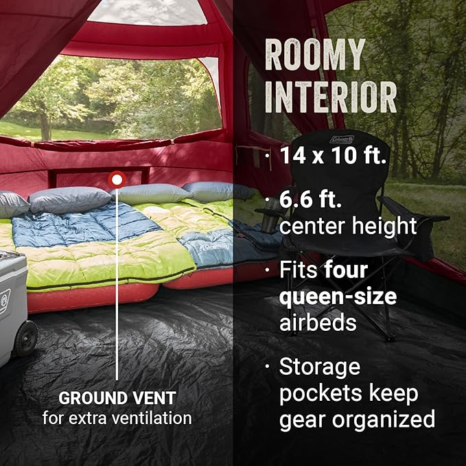 Coleman Skylodge 10-Person Camping Tent, BlackBerry