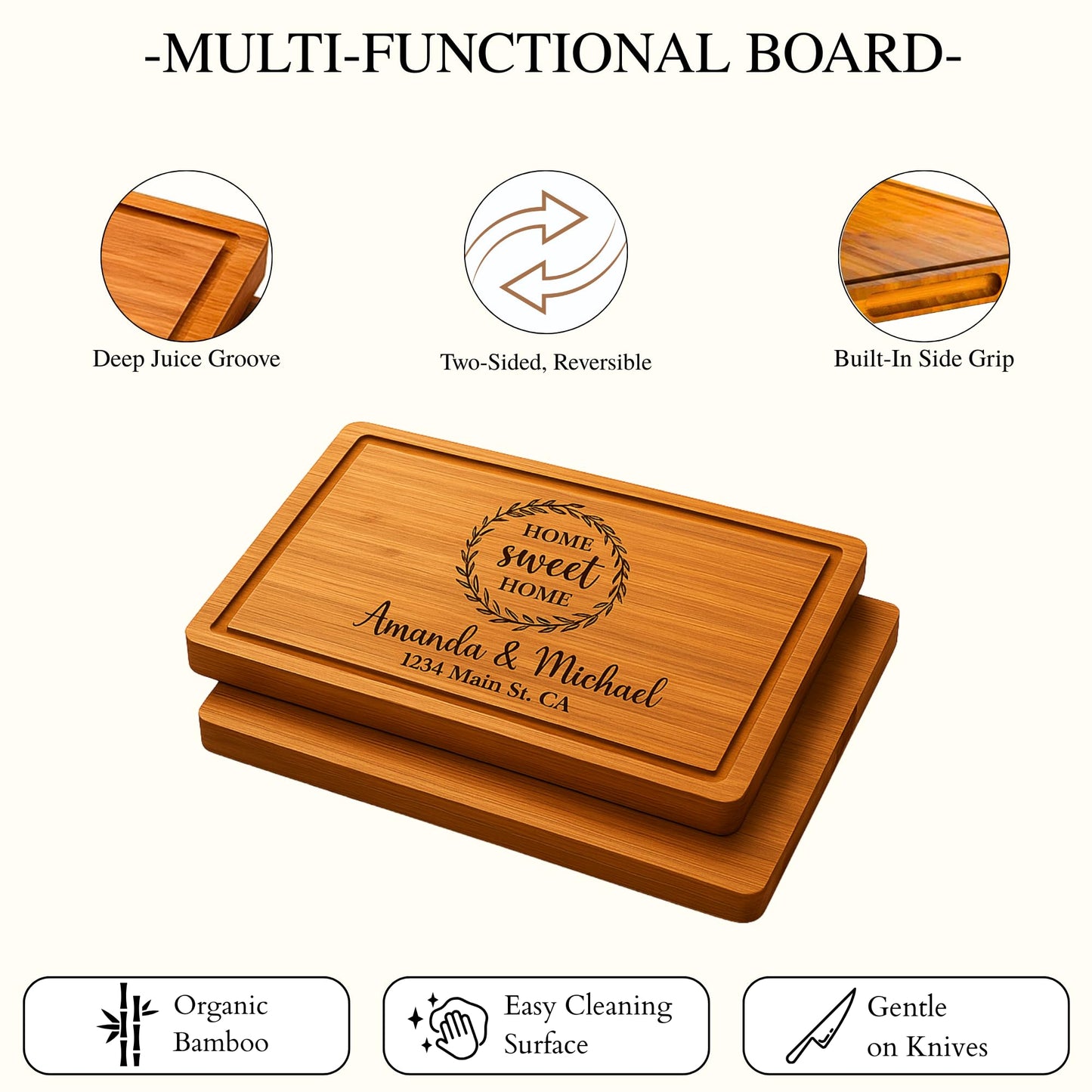 Personalized Gifts for Couples - Custom Cutting Board, Best Couple Gift Ideas for Newlyweds, Bride & Groom, Friends, Family, Mom, Dad, Unique Gifts for Wedding, Anniversary, Bridal Shower, Engagement