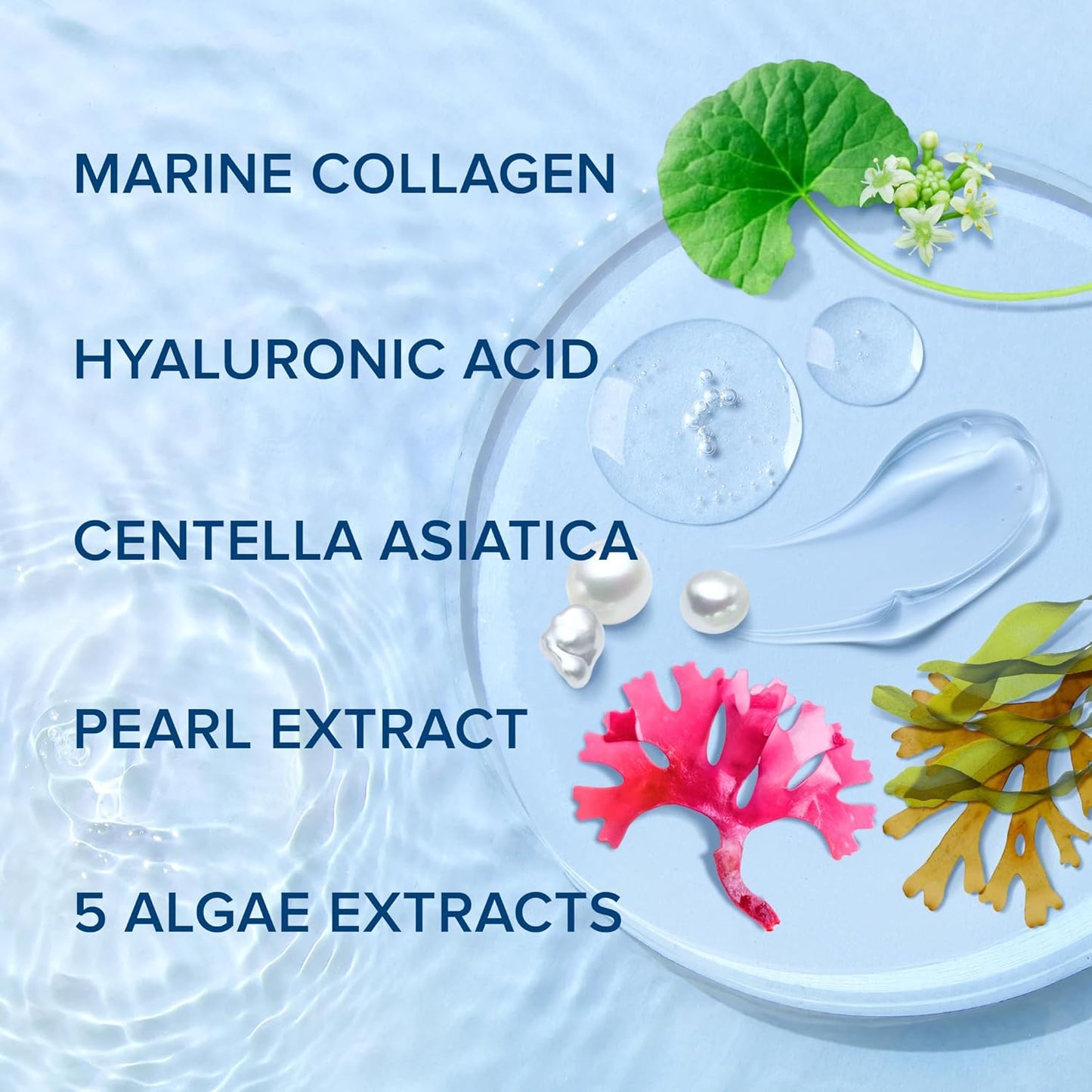 MAREE Collagen Facial Mask with Hyaluronic Acid - Hydrating Face Masks Skincare - Mascarillas Faciales For Women Skin Care - Multicolor, 6 Count