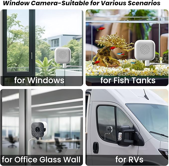 2K Window Camera with 32GB Memory Card, 5GHz & 2.4GHz WiFi Indoor Cameras for Home Security with AI Starlight Color Night Vision, AI Person & Motion Detection, Easy & Quick Install, 24/7 Recording