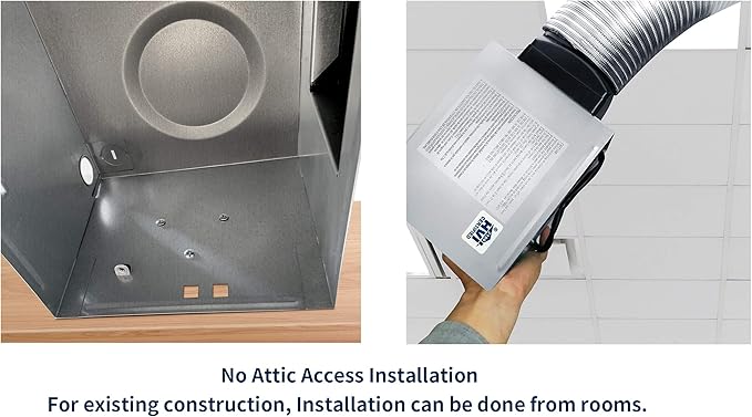 Tech Drive Very-Quiet 80 CFM, 1.5 Sone No Attic access Needed Installation Bathroom Ventilation and Exhaust Fan
