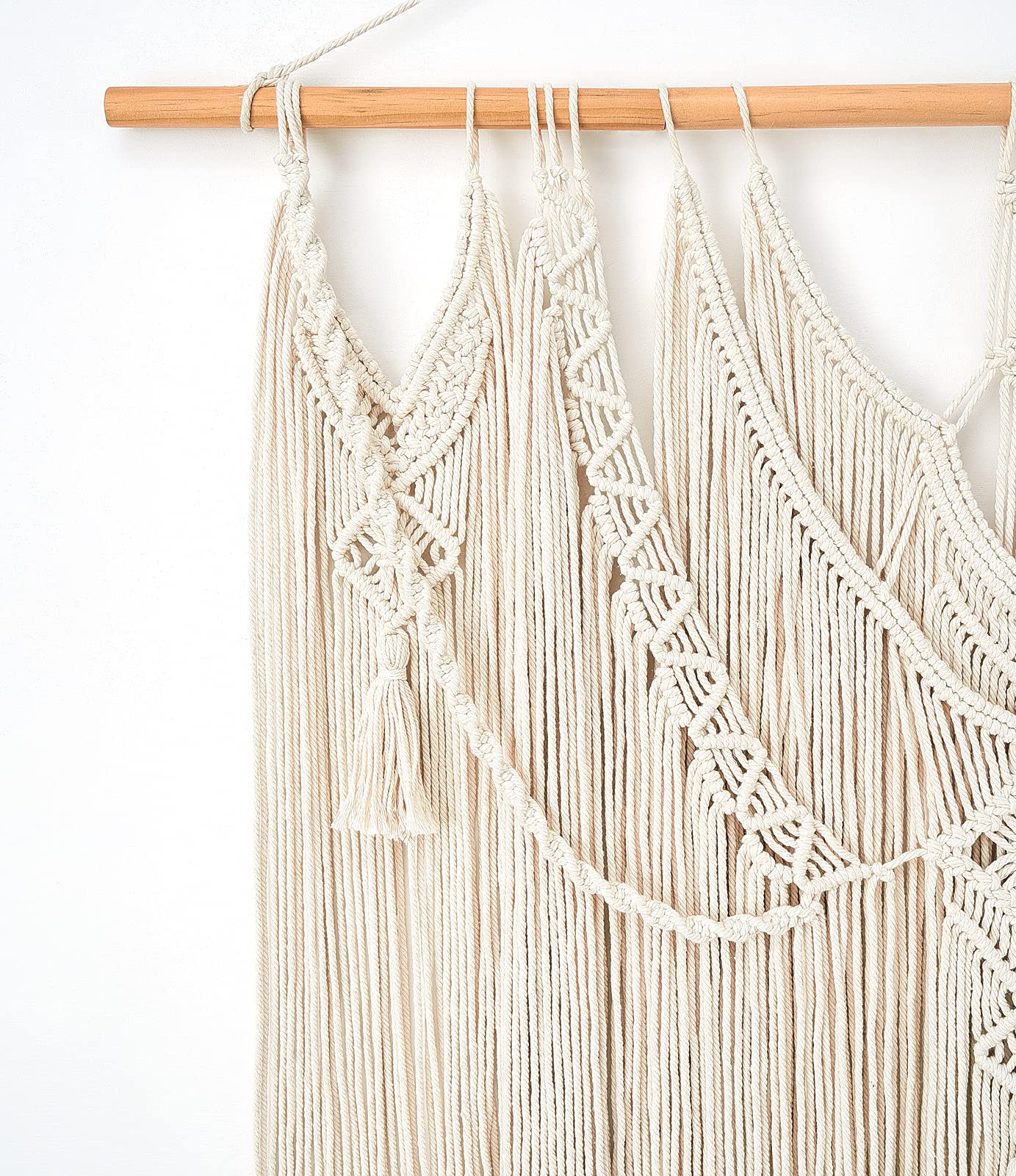 Mkono Macrame Wall Hanging Boho Home Decor Chic Woven Decoration for Bedroom Living Room Apartment Dorm Gallery Perfect Handmade Christmas Gift Ideas, 1 Pack, Large Size, 36"x35"""