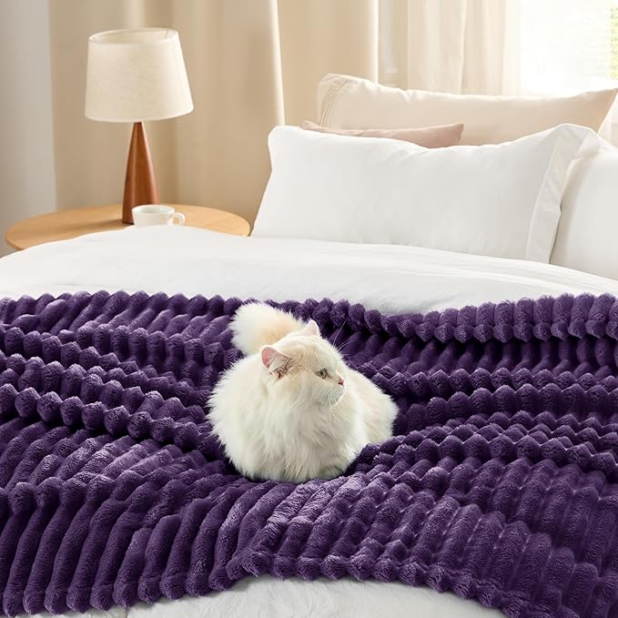 Bedsure GentleSoft Purple Throw Blanket for Couch - Super Soft Cozy Blankets for Women, Cute Small Blanket for Girls, 50x70 Inches