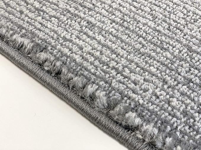 Custom Length Cut to Size Wide Width Carpet Runner Rug for Hallways, Skid Resistant Latex Rubber Backed, 31 inch Wide X Customized Length, Stripe Grey, 31 inch X 16 feet