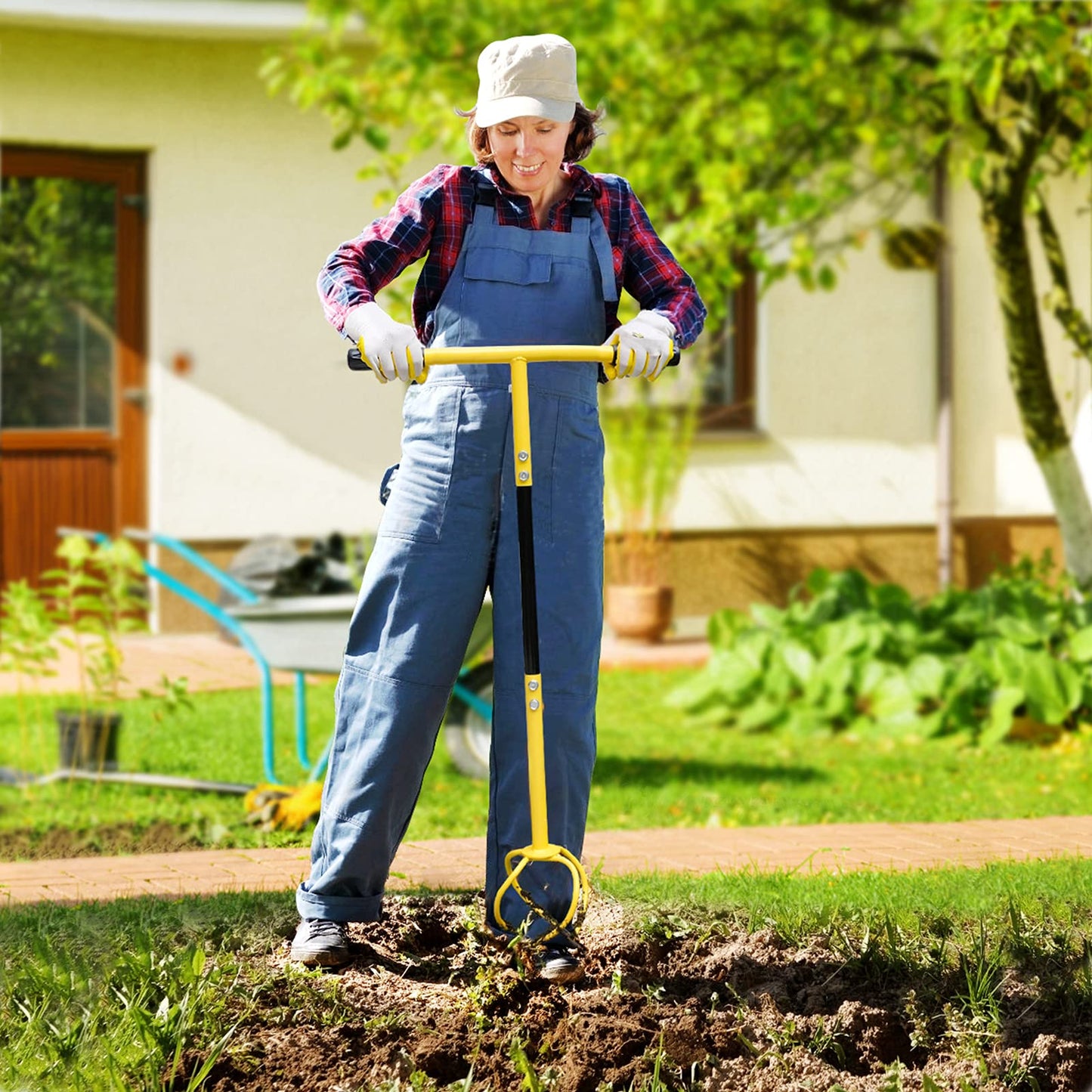 Altdorff Manual Twist Tiller for Gardening, Garden Claw Hand Tiller with Ergomomic Handle, Steel Cultivator Tiller Lawn Aerator Soil Lossener for Gardening Bed and Plant Box