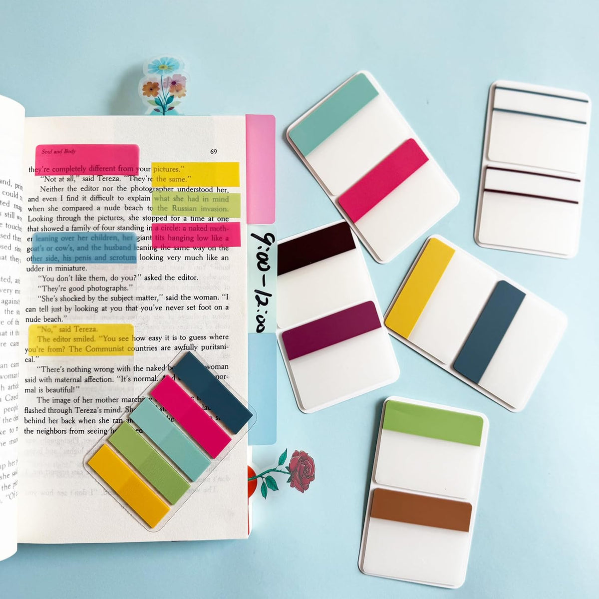 ELII 300 PCS Sticky Index Tabs 2 Inch Book Tabs,Clear Sticky Notes for Pages Notebooks File Tabs Self Adhesive