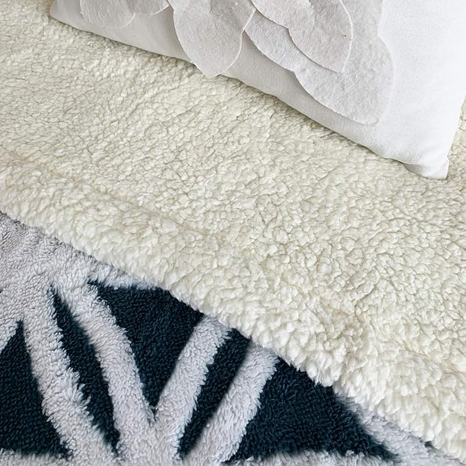 LOMAO Sherpa Fleece Blanket Fuzzy Soft Throw Blanket Dual Sided Blanket for Couch Sofa Bed (Navy, 71''x80'')
