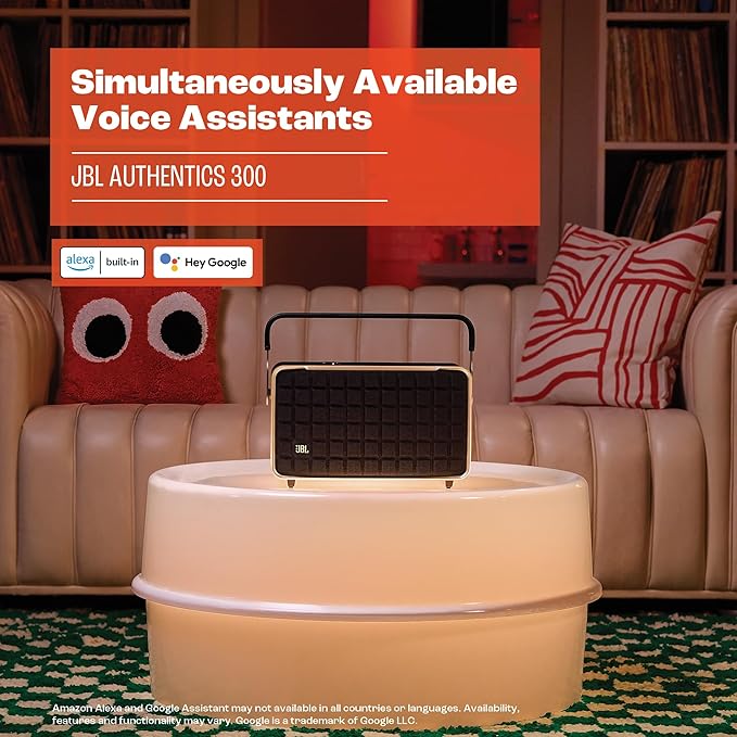 JBL Authentics 300 Portable Wireless Bluetooth Speaker (Black/Gold)
