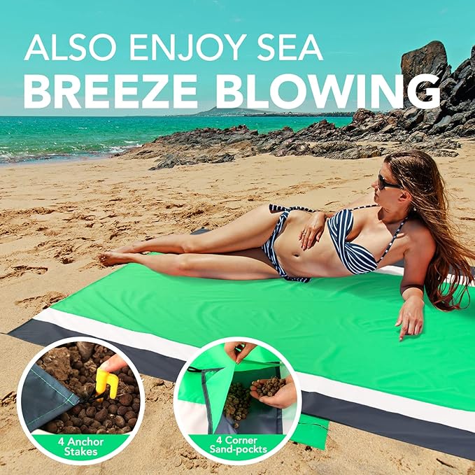 PY SUPER MODE Picnic Blanket Waterproof 78 × 82 inches - Extra Large Outdoor Beach Blanket Waterproof Sandproof, Lightweight & Portable Picnic Blankets for Camping Traveling Hiking