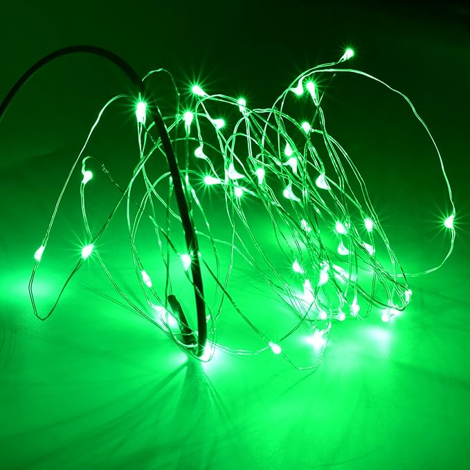Karlling USB Plug in LED Fairy Lights,5 Packs of 50 LED Bulbs 16 Ft Silver Wire Waterproof Starry String Lights for Bedroom Patio Garden Party Wedding Commercial Lighting (Green)