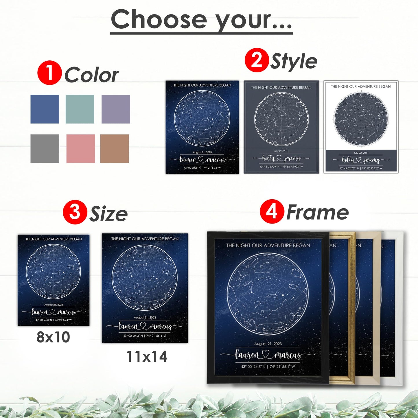 Custom Star Map for Specific Date Art Print | Personalized Star Map | Night Sky Constellation | Anniversary Gifts for Men | Unique Gift for Father's Day, Weddings, Girlfriends, Boyfriends