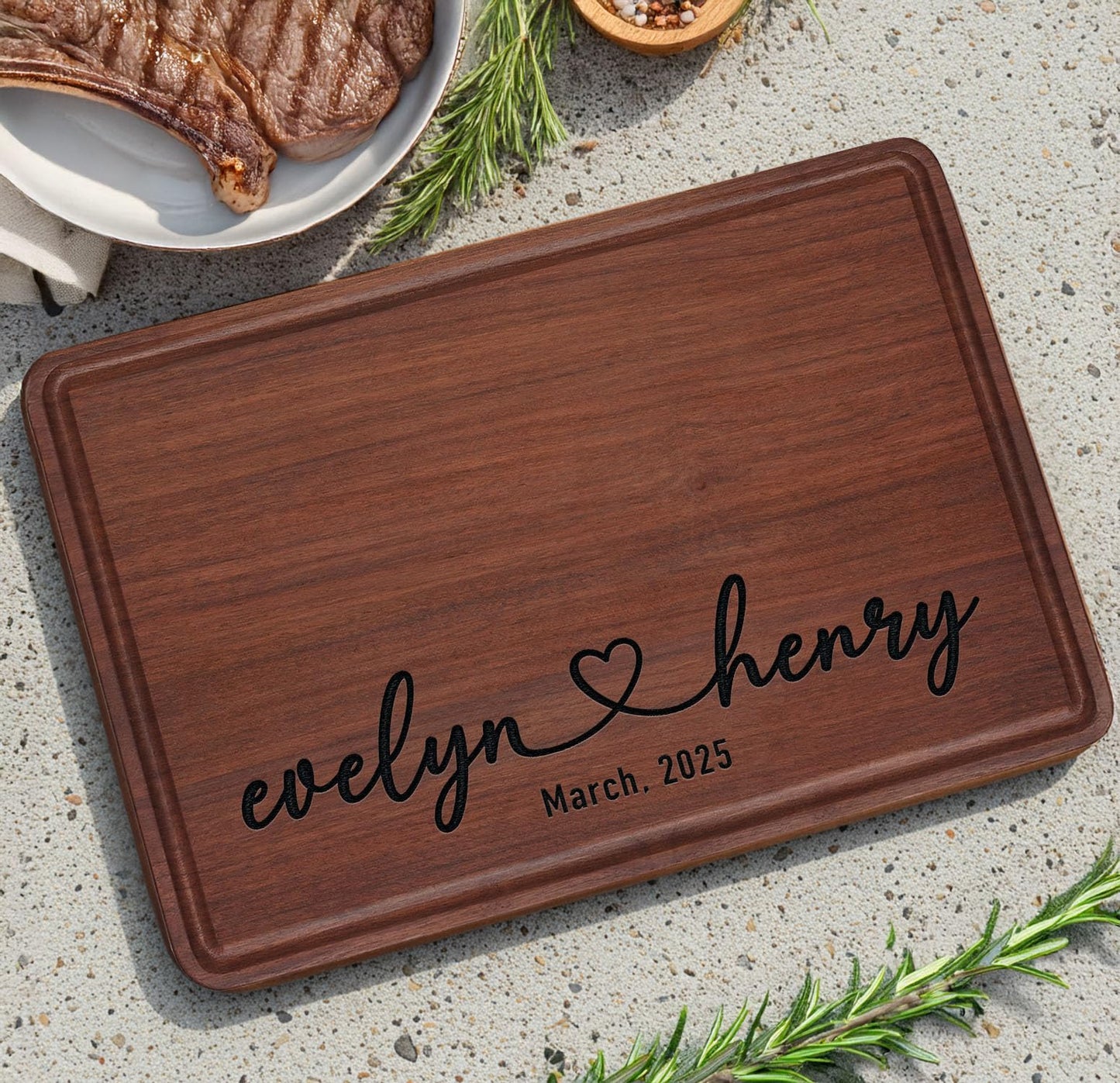 Custom Wedding Gifts for Couples 2025, Personalized Engraved Cutting Board for Couples, Parents, Custom Couple Gift Ideas for Christmas, Wedding, Anniversary, Engagement, Housewarming