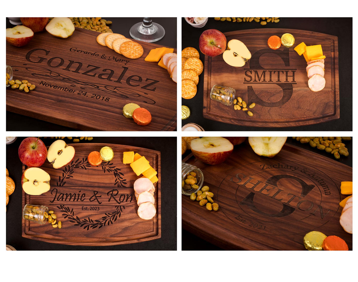 Wood Personalized Cutting Board, Engraved Custom Charcuterie Boards - Wedding gift, Custom Anniversary Gift for Couple, Bridal shower, Housewarming, Anniversary, Present for engagement