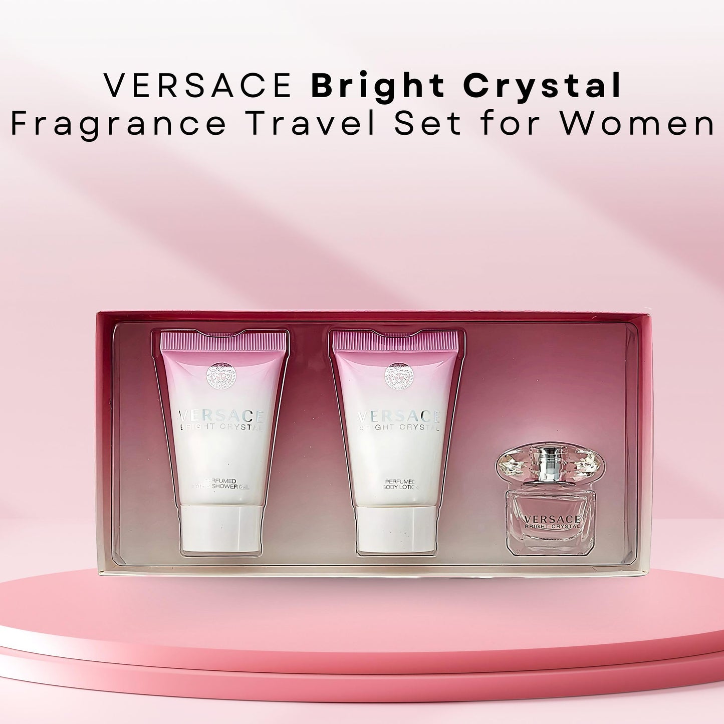 Versace Versace Bright Crystal By Versace for Women - 3 Pc Gift Set 5ml Edt Splash, 2x25ml Shower Gel, Body, 3count