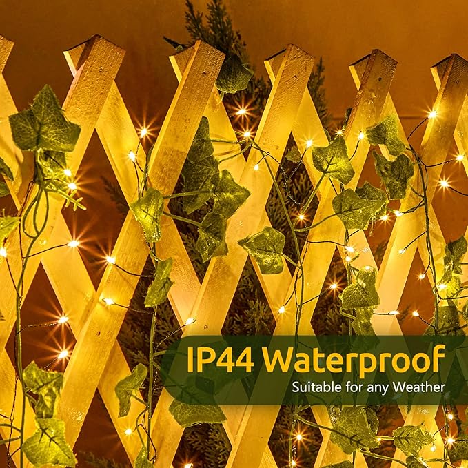 Battery Operated Cluster Lights, 10FT 100 Micro LEDs, Outdoor Twinkle Firecracker Fairy Lights, Warm White, Green Wire String Lights, Waterproof, Christmas Tree, Wreath, DIY Wedding, Christmas Decor