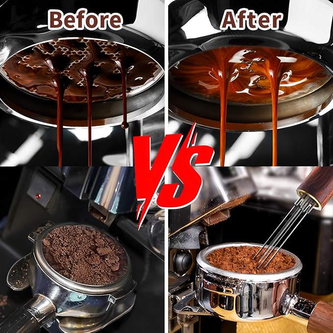 BADAO 6pcs Espresso Accessories Bulk,Stainless Steel Espresso Machine Accessories Coffee Tamper Set Barista Kit Espresso Tamper Tool for Kitchen,Coffee Store