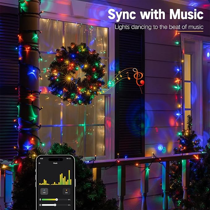 BrizLabs Smart Christmas Tree Lights, 262ft 800 LED Color Changing WiFi Christmas Lights Work with Alexa & Google Home, Cool White & Multicolor APP Xmas Light Music Sync Smart Light for Xmas Tree Home