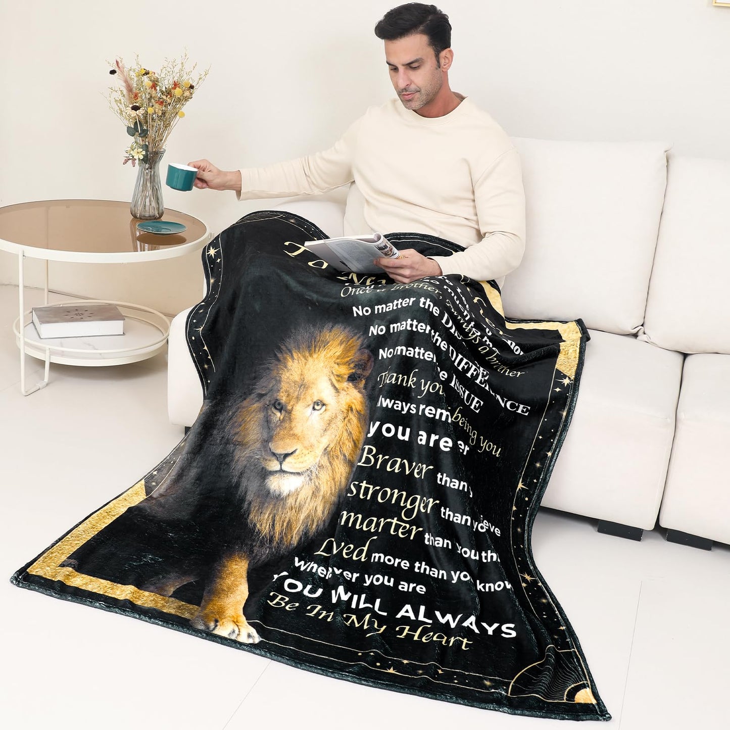 Ujifuis Gifts for Brother Blanket Gifts from Sister to Brother Birthday Gifts for Men Birthday Gifts for Brother Gifts from Sister for Brother Lion Blanket Gift for Brother 40"x50"