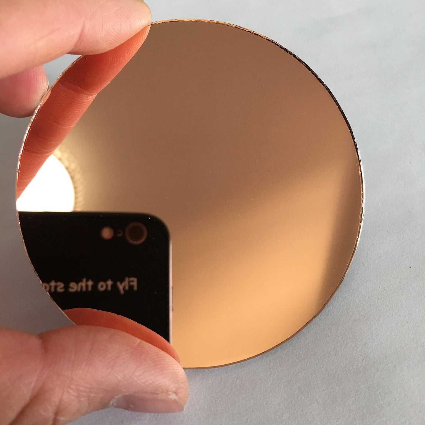 4" Round Mirror Tiles Rose Gold Coated Craft Mirrors Bulk 20 Pieces for Artcraft Home Mosaic Decoration (Dia 4'')"