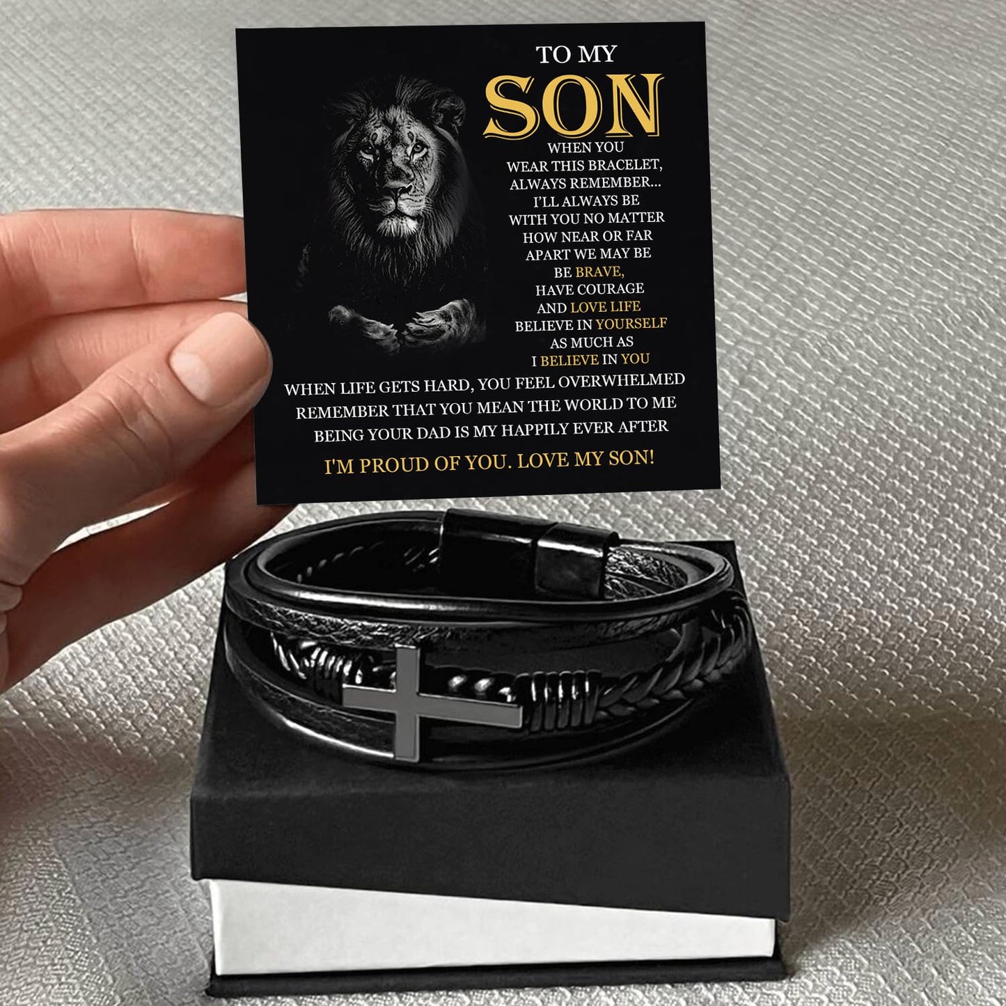 To My Son Bracelet for Son from Mom ad Dad, Stainless Steel Engraved Love You Forever Jewelry, Love You Forever Bracelets Comes With Message Card And Gifts Box