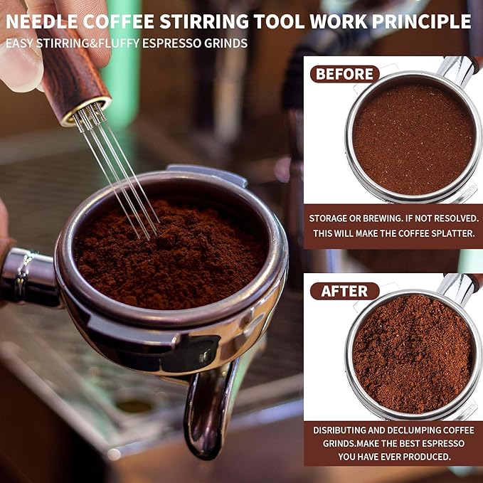 3PCS Espresso Accessories Kit,Espresso Tool Kit 51mm Coffee Tamper with Silicone Mat,WDT Tool Fits Espresso Coffee Machines and 51mm Portafilters,Barista Set for Kitchen,Coffee Store