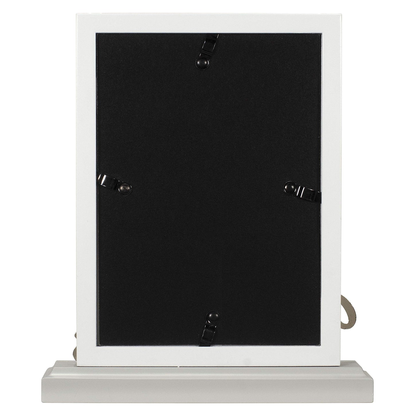 Malden International Designs 5x7 Mr & Mrs Wedding Picture Frame White MDF Wood Frame Routed Gray MDF Wood Base Silver Finish Metal Word Attachment