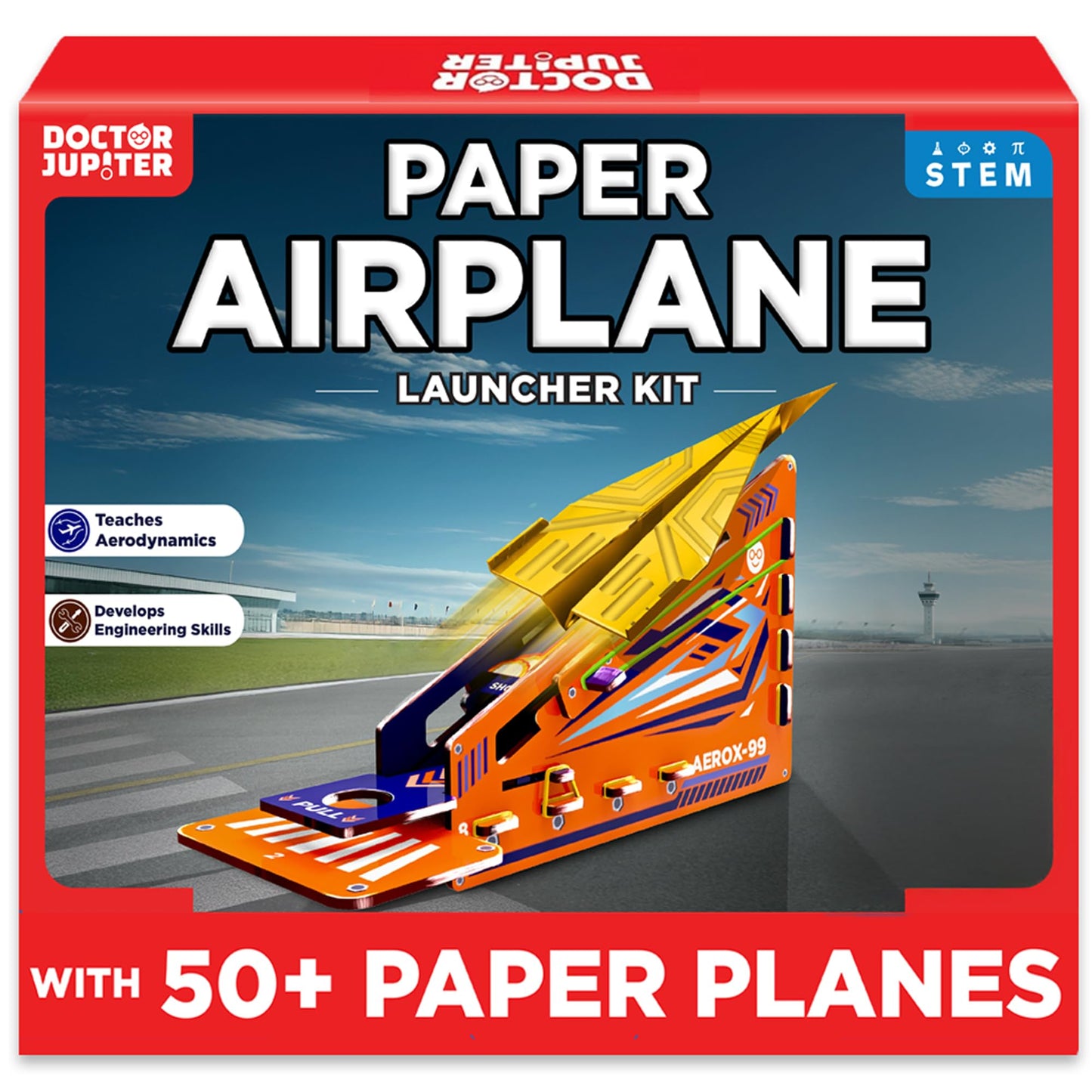 Doctor Jupiter Paper Airplane Book Kit, Crafts for Kids Ages 6+ | Birthday Gift Ideas for 6-7-8-9-10-11-12 Year Old Boys & Girls | Learning & Educational STEM Toy with 50 Paper Airplanes and Launcher