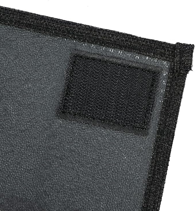 Linen 6 Pockets Bedside Caddy, Bedside Storage Organizer for Magazine, Remotes, Phone (Black)