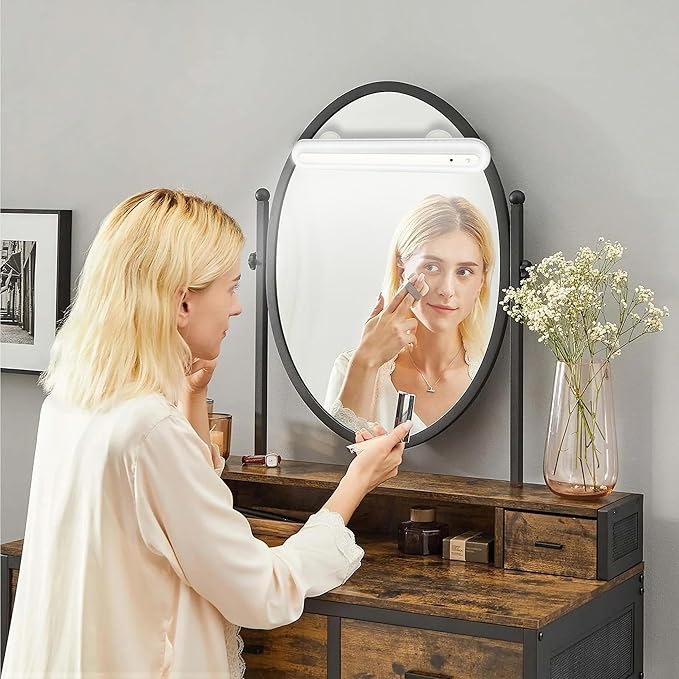 15" Vanity Lights for Mirror, Rechargeable Battery Operated Mirror Lights with Remote Control, 3 Temp&Adjustable Brightness Makeup Light, Cordless Lighting for Vanity Desk (White-1Pack)