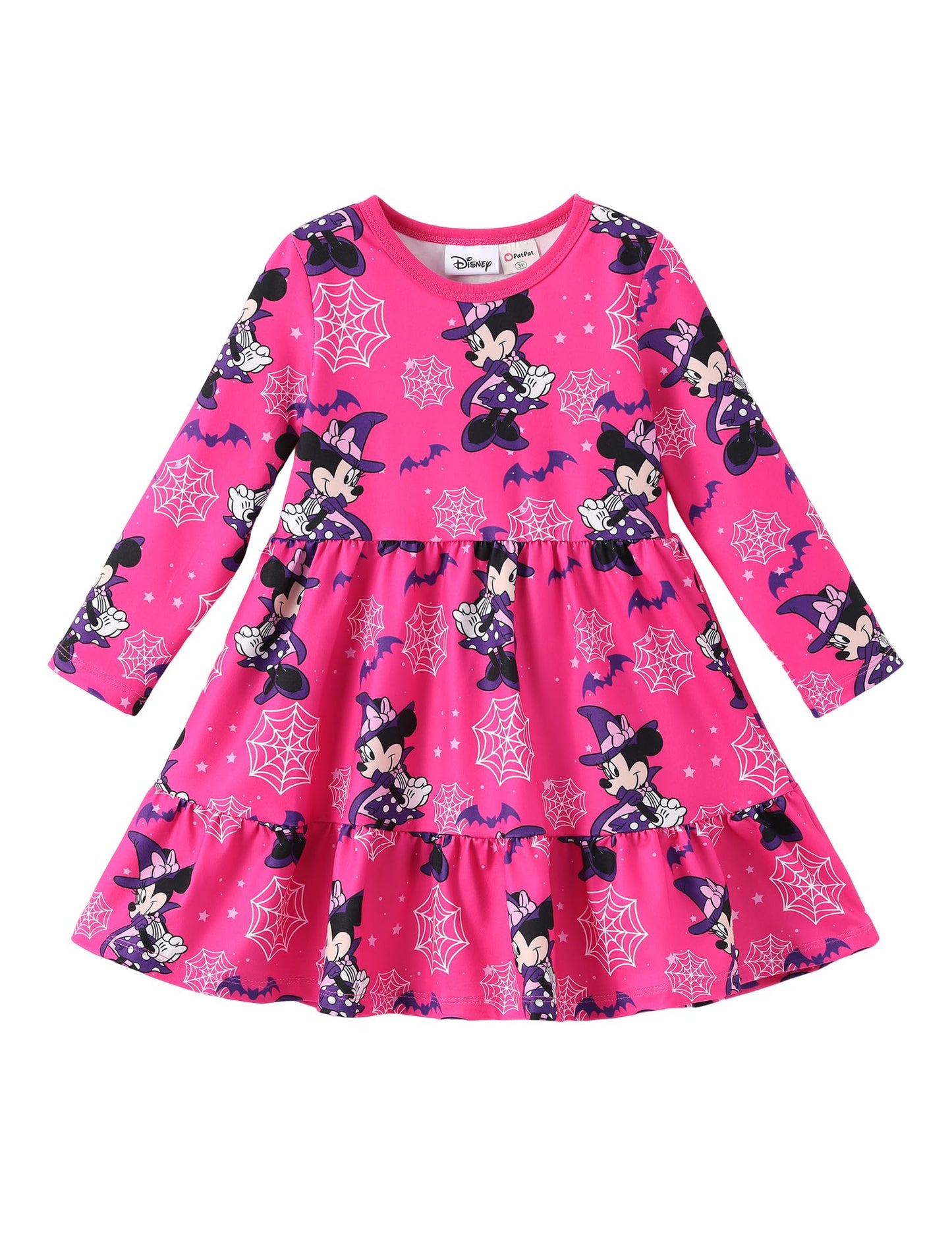 Disney Minnie Mouse Dress Toddler Girl Halloween A-Line Long Sleeve Winter Fall Clothes Cute Kids Outfit Birthday Gift Party Costume 5-6 Yeras