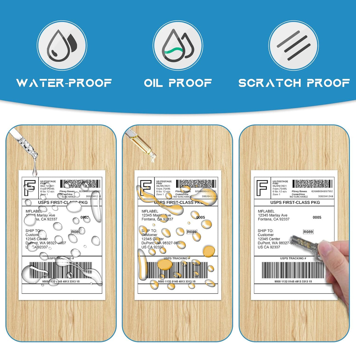 MFLABEL 100 Rolls 4x6 Direct Thermal Blank Shipping Labels for Thermal Printer Shipping Labels with Perforated