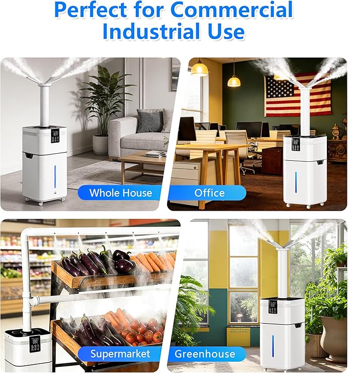 30L/7.93Gal Humidifier Large Room 4200 ft², Supersized Cool Mist, 120H Quiet Humidifiers for Bedroom, 3000mL/h Mist Output, Touch/Remote Control, Humidifiers for Home, Whole House, Plant, White