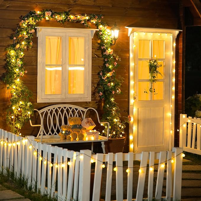 JMEXSUSS Solar String Lights Outdoor Waterproof, Solar Christmas Lights for Garden Patio Yard Tree Party Christmas Decorations, Crystal Globe