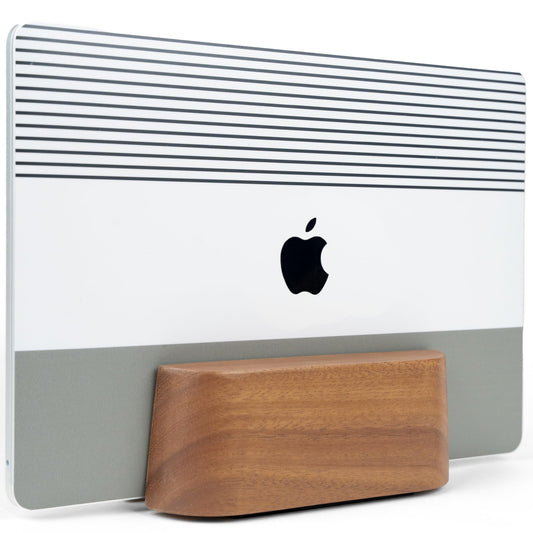 COREMINDED Adjustable Vertical Laptop Stand for Desk, Wooden Laptop Holder, MacBook Pro Stand, Wood Mac Air Dock (Solid Walnut)