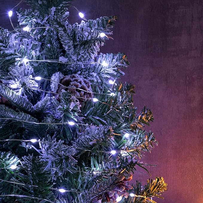 Fairy Lights Plug in,100FT 300LEDs Waterproof Led String Lights,8 Modes Remote Twinkle Light for Outdoor Indoor Christmas Wedding Birthday Garden Party Decorations,Silver Wire,Cool White