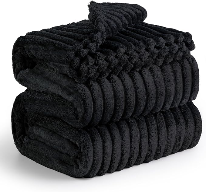 Bedsure GentleSoft Black California King Size Blanket for Bed - Cozy Soft Blankets for Women, Cute Large Throws for Girls, 102x96 Inches