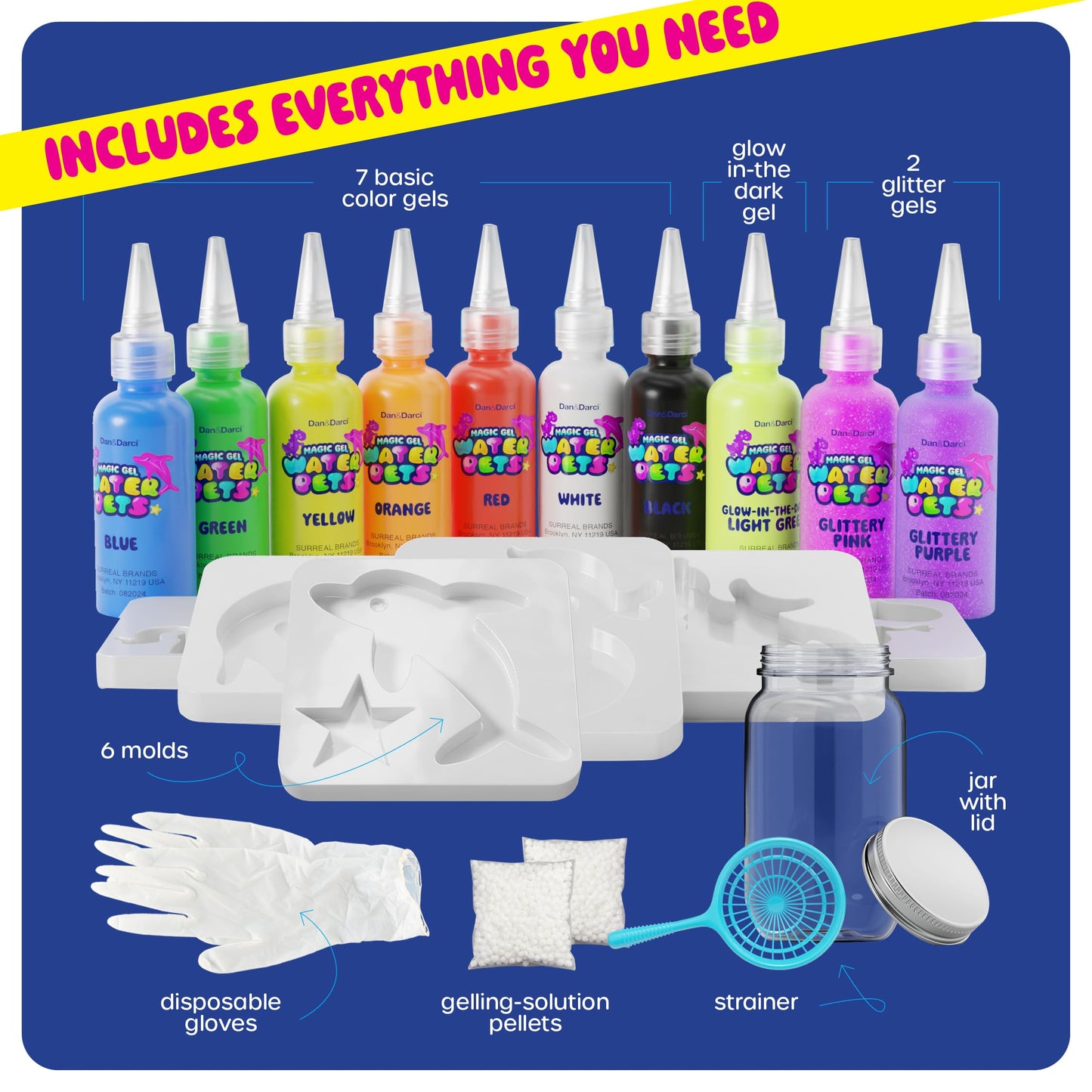 Dan&Darci Aqua Fairy Water Gel Kit for Kids - Craft for Kids - Magic Elf Toy Kits - Waters Pets - DIY Squishy Maker - Make Your Own Squishies Toys Crafts for Boys & Girls Ages 6-12