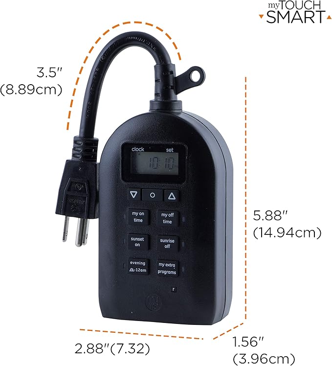 My TouchSmart 33862 Outdoor/Indoor SunSmart 7-Day Plug-in Digital Timer