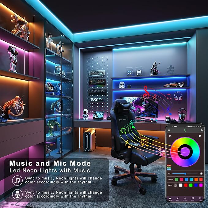 Led Lights for Bedroom 300 ft (3 Rolls*100ft) Music Sync RGB Led Strip Lights with Remote App Control, Color Changing Led Lights for Room Home Kitchen Party Decor