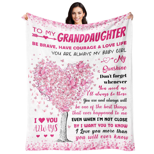 Granddaughter Gifts from Grandma Grandpa Grandparents - Granddaughter Gifts - Christmas Valentines Day Mothers Day Birthday & Graduation Gifts for Granddaughter - To My Granddaughter's Blanket 50"x60"