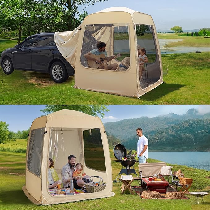Alvantor Screen House Gazebo, 6-10-15 Person Pop Up Igloo Screened Canopy Tent with Mosquito Netting Sides, Instant UV Resistant Sun Shelter for Garden, Patio, Backyard